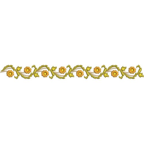 Elegant Floral Vine Lace Embroidery Border Design for Machine Embroidery