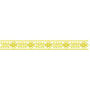 Elegant Geometric Lace Embroidery Border Design with Interwoven Diamond Motifs