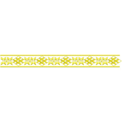 Elegant Geometric Lace Embroidery Border Design with Interwoven Diamond Motifs