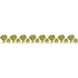 Elegant Floral Lace Embroidery Border Design with Repeating Flower Motifs