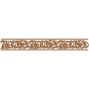Elegant Floral Scroll Lace Embroidery Border Design with Ornamental Vine Motifs