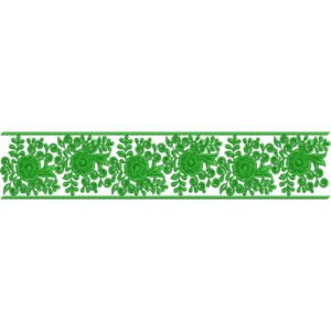 Elegant Floral Vine Lace Embroidery Border Design with Ornamental Leaf Motifs