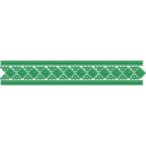Elegant Geometric Diamond Lace Embroidery Border Design with Ornamental Motifs