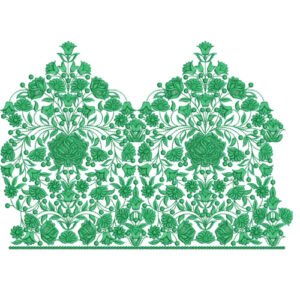 Luxury Floral Lace Embroidery Border Design with Intricate Botanical Motifs