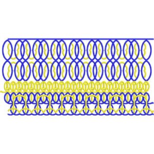 Modern Interlocking Circle Lace Embroidery Border Design with Geometric Loop Pattern