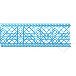 Elegant Geometric Diamond Lattice Pattern Ornamental Repeating Border Lace Embroidery Design