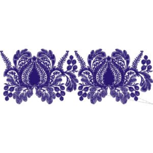 Elegant Royal Floral Bouquet Repeating Botanical Ornamental Border Lace Embroidery Design