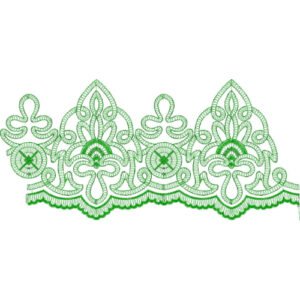 Elegant Ornamental Floral Scrollwork Scalloped Decorative Border Lace Embroidery Design