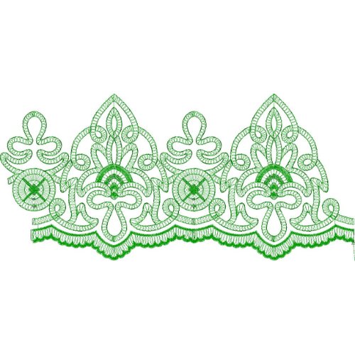 Elegant Ornamental Floral Scrollwork Scalloped Decorative Border Lace Embroidery Design