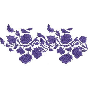 Elegant Blooming Rose Vine Floral Repeating Decorative Border Lace Embroidery Design