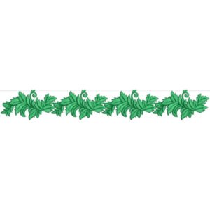 Elegant Flowing Leafy Vine Botanical Repeating Decorative Border Lace Embroidery Design