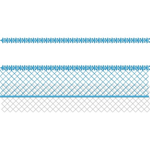 Elegant Leafy Trim Diamond Lattice Mesh Repeating Decorative Border Lace Embroidery Design