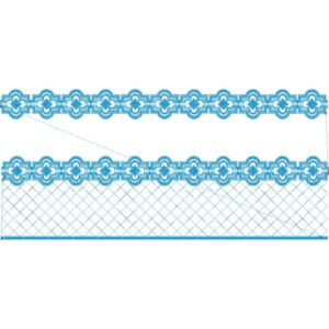 Elegant Geometric Medallion Diamond Lattice Mesh Repeating Decorative Border Lace Embroidery Design