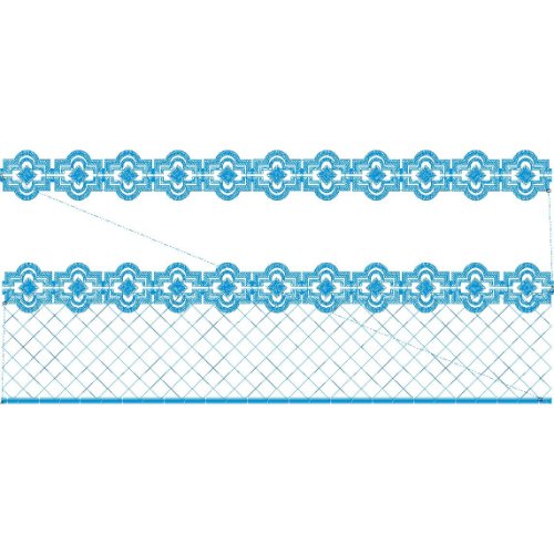 Elegant Geometric Medallion Diamond Lattice Mesh Repeating Decorative Border Lace Embroidery Design