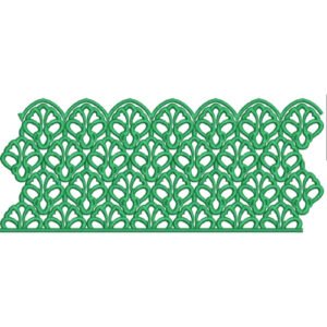 Elegant Leaf Motif Scalloped Repeating Openwork Decorative Border Lace Embroidery Design