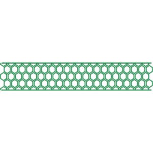 Elegant Geometric Honeycomb Hexagon Mesh Repeating Decorative Border Lace Embroidery Design