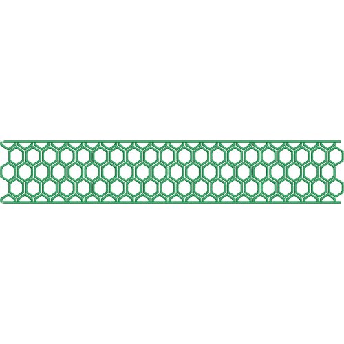 Elegant Geometric Honeycomb Hexagon Mesh Repeating Decorative Border Lace Embroidery Design