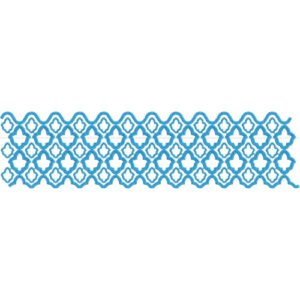 Elegant Geometric Quatrefoil Lattice Mesh Repeating Decorative Border Lace Embroidery Design