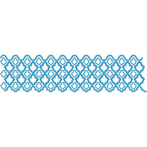Elegant Geometric Quatrefoil Lattice Mesh Repeating Decorative Border Lace Embroidery Design