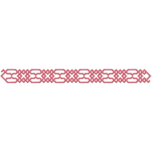 Elegant Geometric Interlocking Knotwork Repeating Decorative Border Lace Embroidery Design