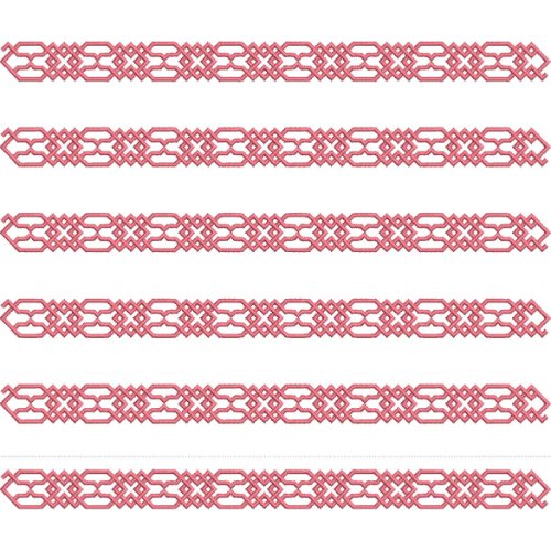 Elegant Geometric Interlocking Knotwork Multi Row Repeating Decorative Border Lace Embroidery Design