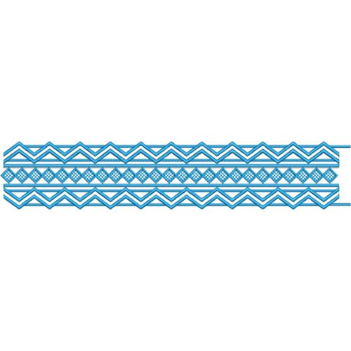 Elegant Geometric Zigzag Diamond Lattice Repeating Decorative Border Lace Embroidery Design