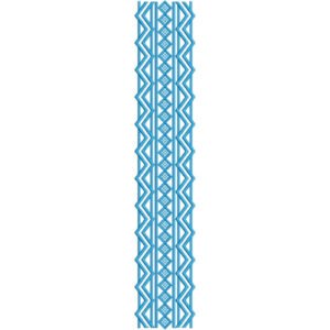 Elegant Geometric Zigzag Diamond Lattice Vertical Decorative Panel Lace Embroidery Design