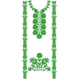 Elegant Floral Neckline Embroidery Design Set | Ornamental Border Machine Embroidery Pattern